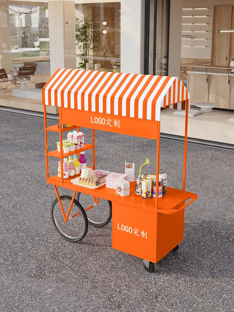 Float Market Booth Rack Sales Promotion Cart Pedestrian Street Outdoor Stall Trolley Night Market Mobile Snack Cart