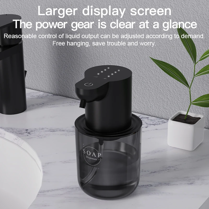 400ml  Automatic Soap Dispenser Wall Mounted Electric Sanitizer Dispenser IPX5 Waterproof USB Charging for Bathroom Kitchen