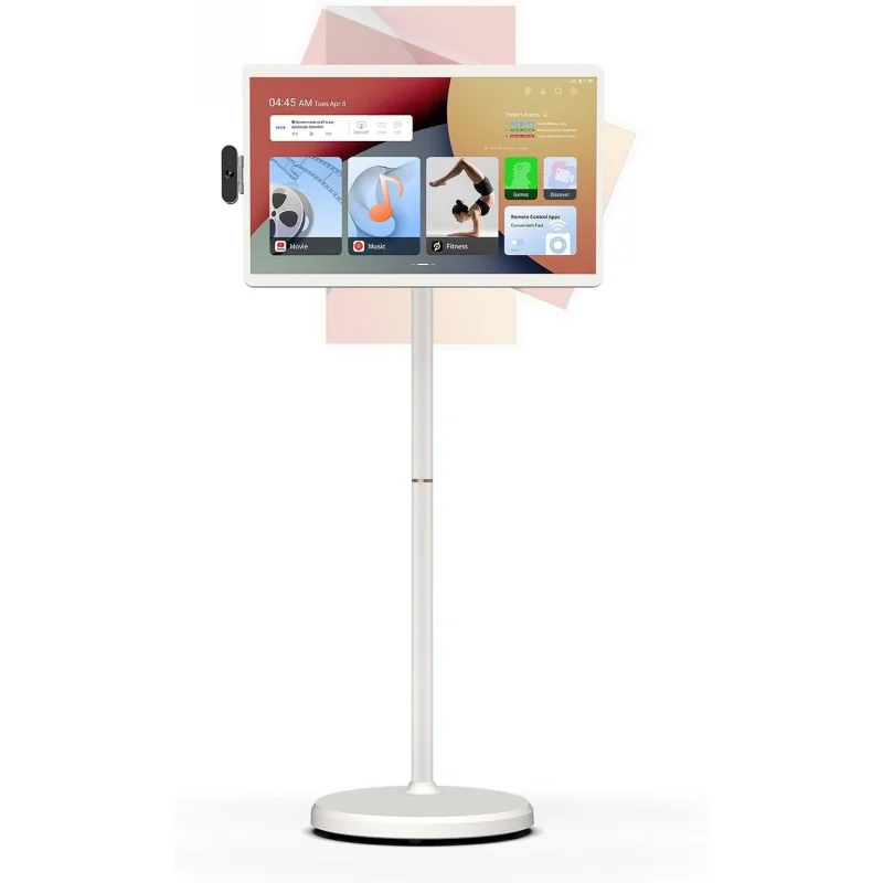 Televisor Portátil Inteligente FHD de 24 Pulgadas de Segunda Generación, 16 (8+8) GB de RAM + 128 GB, Android 16, Certificado Edla, Televisor Portátil con Ruedas