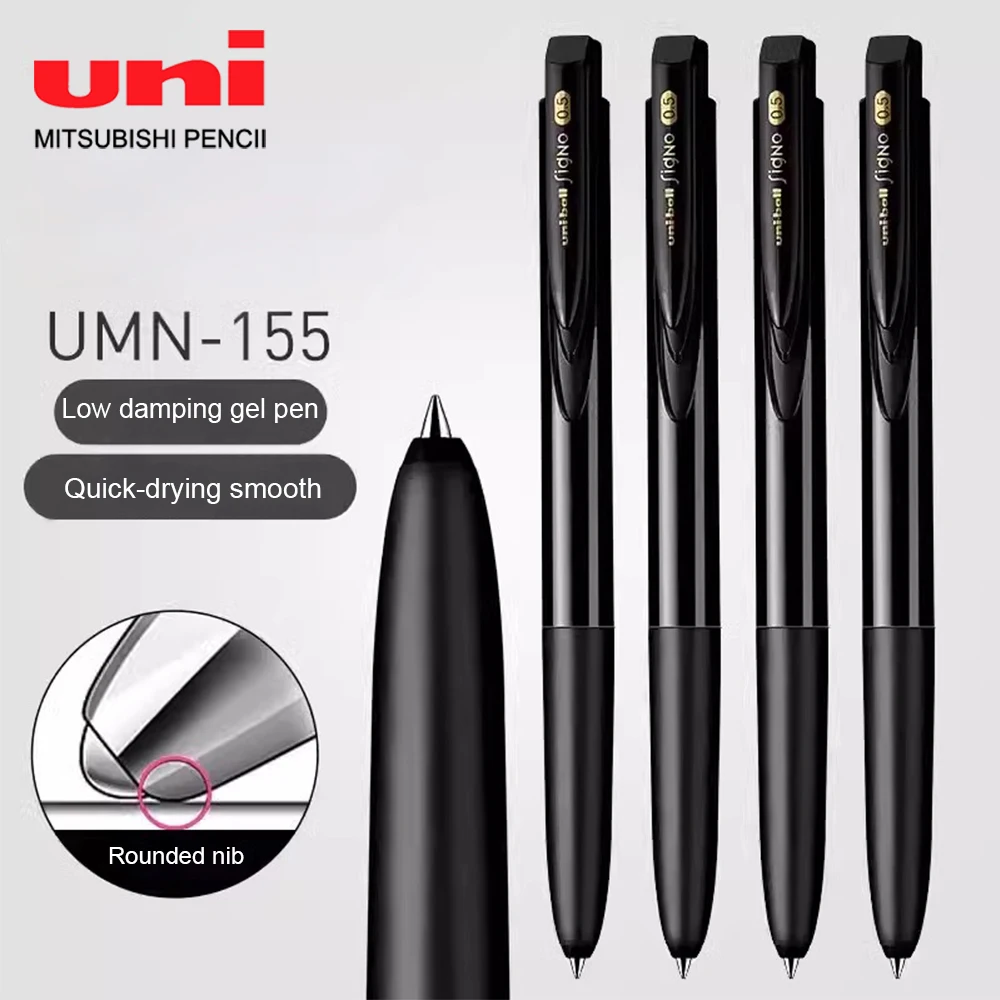 UNI-bolígrafo de Gel UMN-155 RT1 de Japón, de secado rápido, baja amortiguación, de 0,5mm, material escolar, papelería de oficina