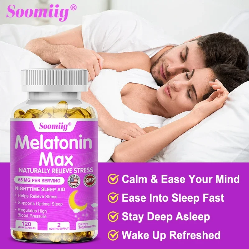 Melatonin - Dietary Supplement To Improve Nighttime Sleep Quality and Improve Insomnia, Reduce Waking Time, Boost Immunity