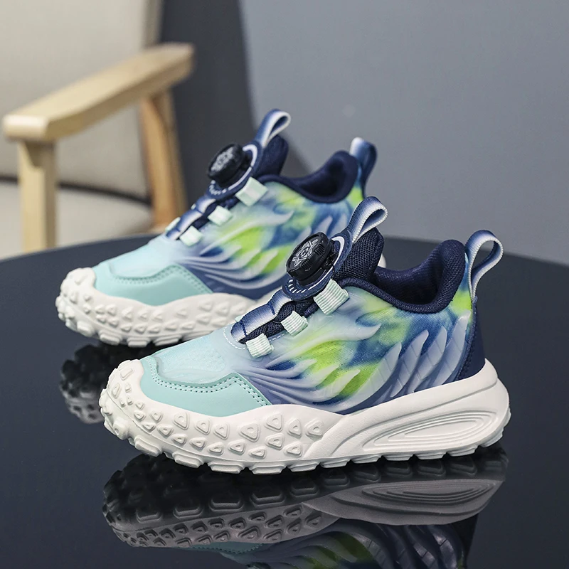 

Boys' sports shoes 2024 summer new children's mesh breathable running shoes CuHK children's rotary buckle fashion shoes