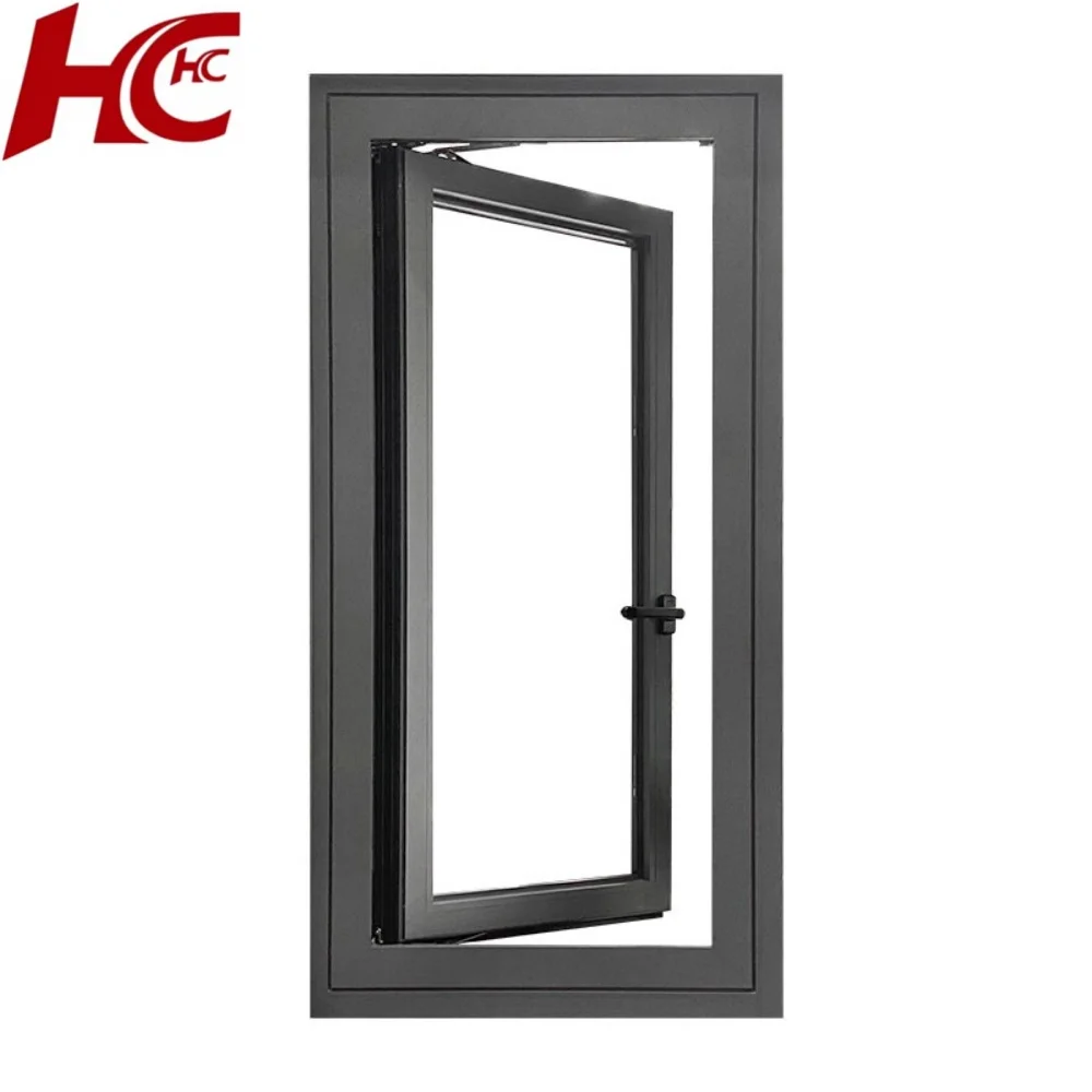 Modern NFRC Aluminum Casement Window Double Triple Glazed Swing Soundproof Custom Sizes for Villa Commercial Projects