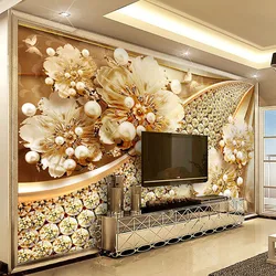 Papel tapiz de foto personalizado, joyería en relieve 3D, Mural de flores, estilo europeo, sala de estar, TV, pintura de pared de fondo, decoración de lujo