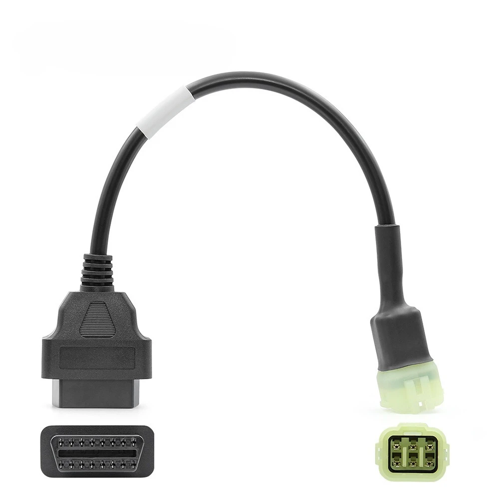 

6 Pin OBD Extension Cable Adapter for Kawasaki Motorcycle Diagnostic Connector OBD2 Scanners for Fault Detection Maintenance