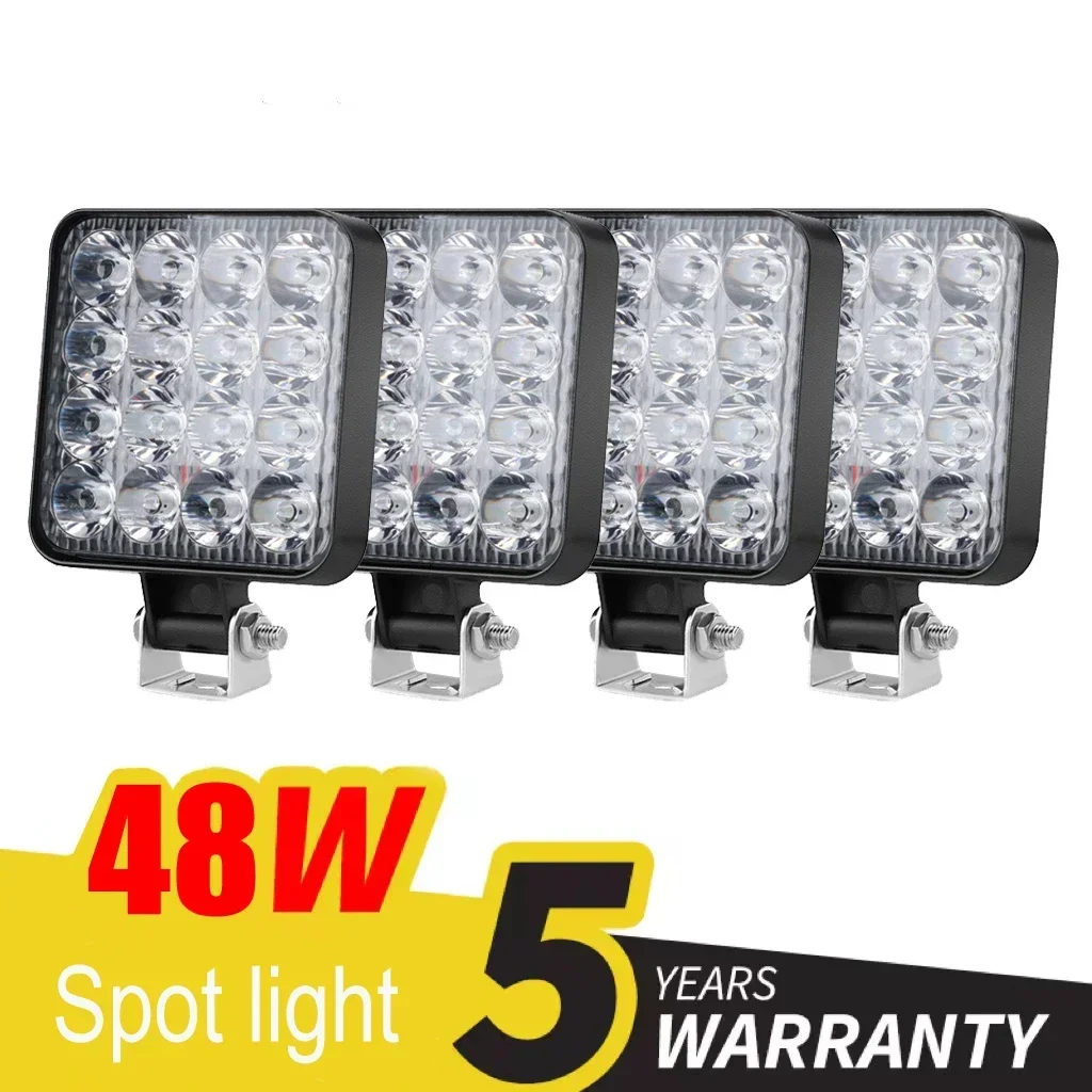 1PC 48W Work Light White Mini LED Running Lights Bar Off road Spotlight 12V 24V For Jeep Truck Car Motorcycle Tractor SUV ATV