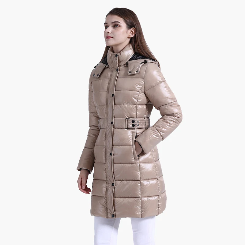 SANTELON Winter Windproof Warm Parkas With Hooded Long Thick Puffer Jackets For Women Fashion Coats Casual Waterproof Outerwear