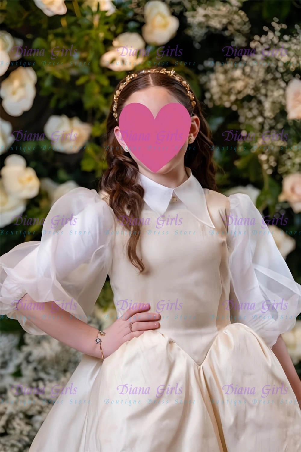 

Качественное элегантное платье для девочки с цветочным узором, изысканное из органзы и тафты, пышное, А-силуэта, для детских праздников и вечерних мероприятий