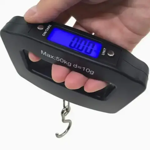50Kg 10g Luggage Weight Scale, LCD Luggage Scale Travel Digital, Fish Scale, Home Electronic Portable Hanging Weight Hook Travel Luggage Scale Brand: AFUNTA