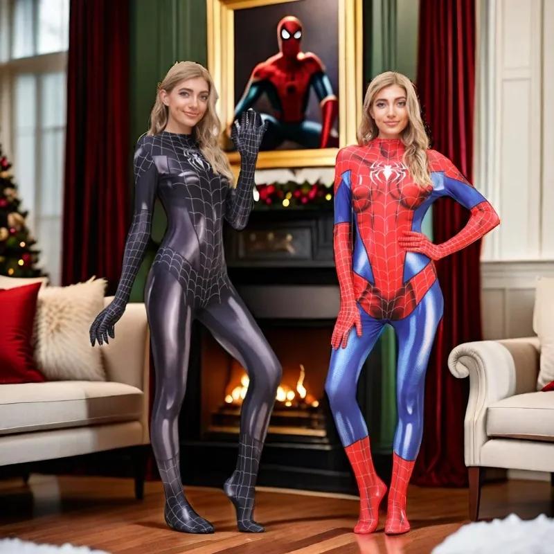 Spiderman Cosplay Costume Spider Man Sexy Zentai Suit Bodysuit Outfits Superhero Halloween Party Jumpsuit for Women Carnival