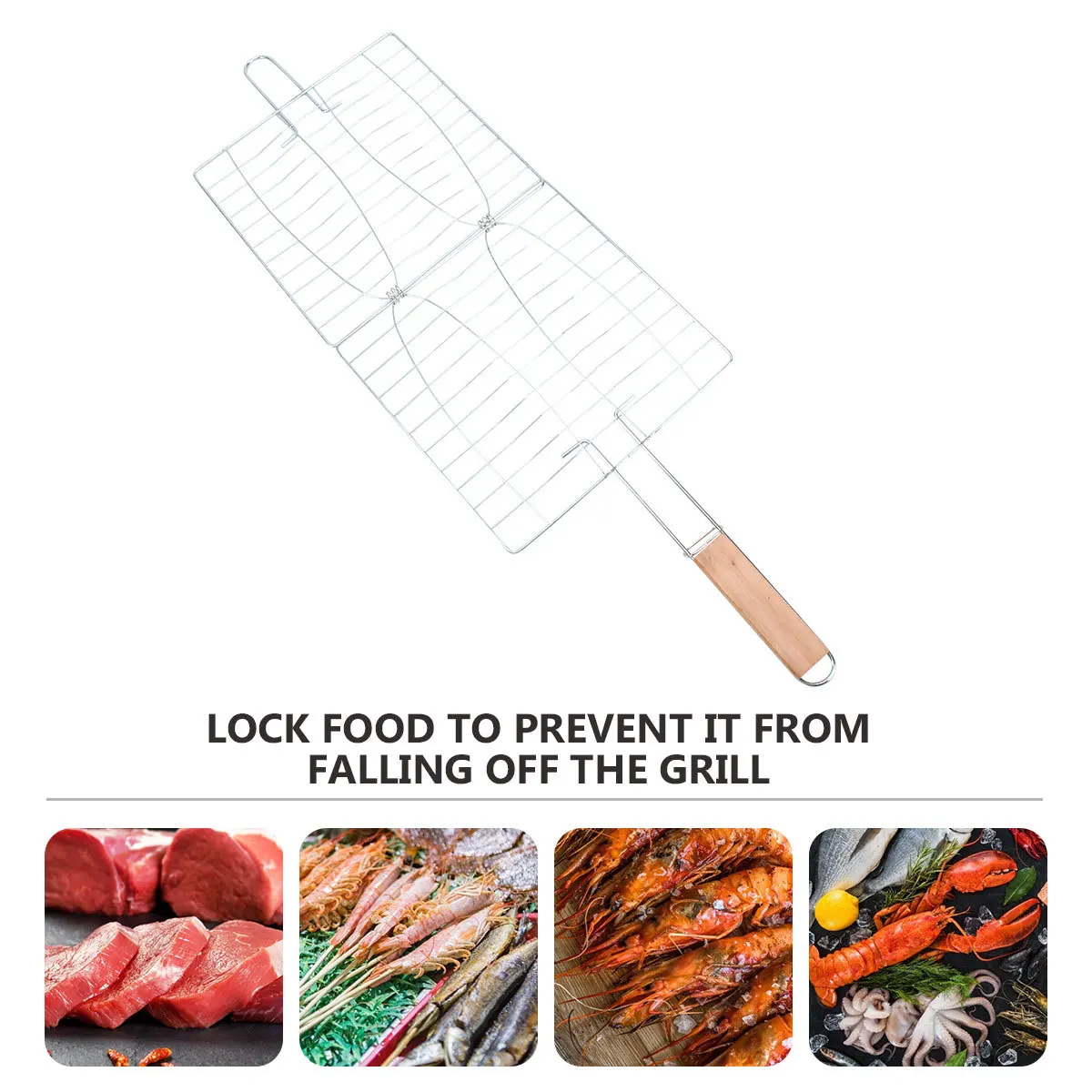 

Корзина для гриля 43x22,5 см, из железной проволоки, с большой площадью для жарки рыбы и морепродуктов, регулируемая конструкция, длинная ручка, инструмент для приготовления пищи, для барбекю