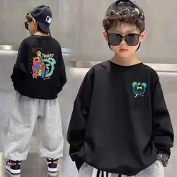 2023 New Versatile Boys Girls Cartoon Fashion print Casual Sweatshirts Children's Spring & Autumn O-Neck Pullover Kids Clothes