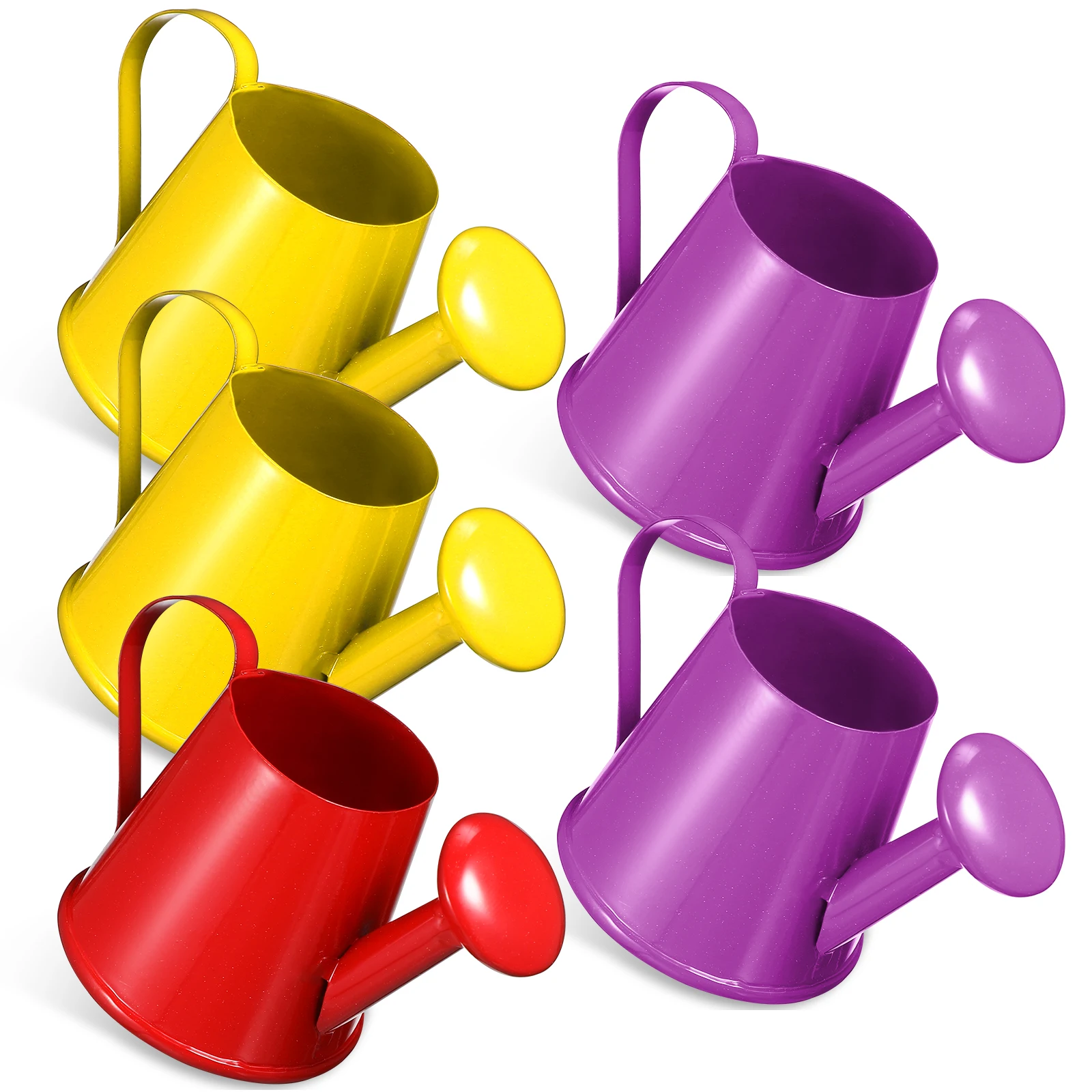 

5Pcs Small Watering Can Iron Metal Garden Bucket for Kids Plant Watering Device Mini House Decoration Storage Plant Water Can