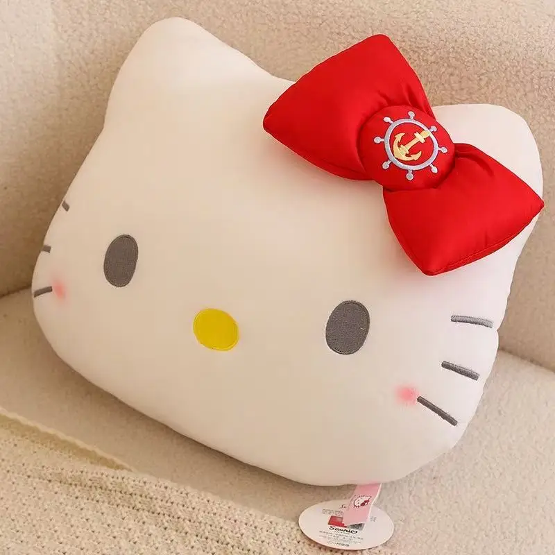 

Новейшая подушка с головой кошки Hello Kitty Miniso с мягкими плюшевыми игрушками, милым мультяшным аниме и подходящим подарком для друзей