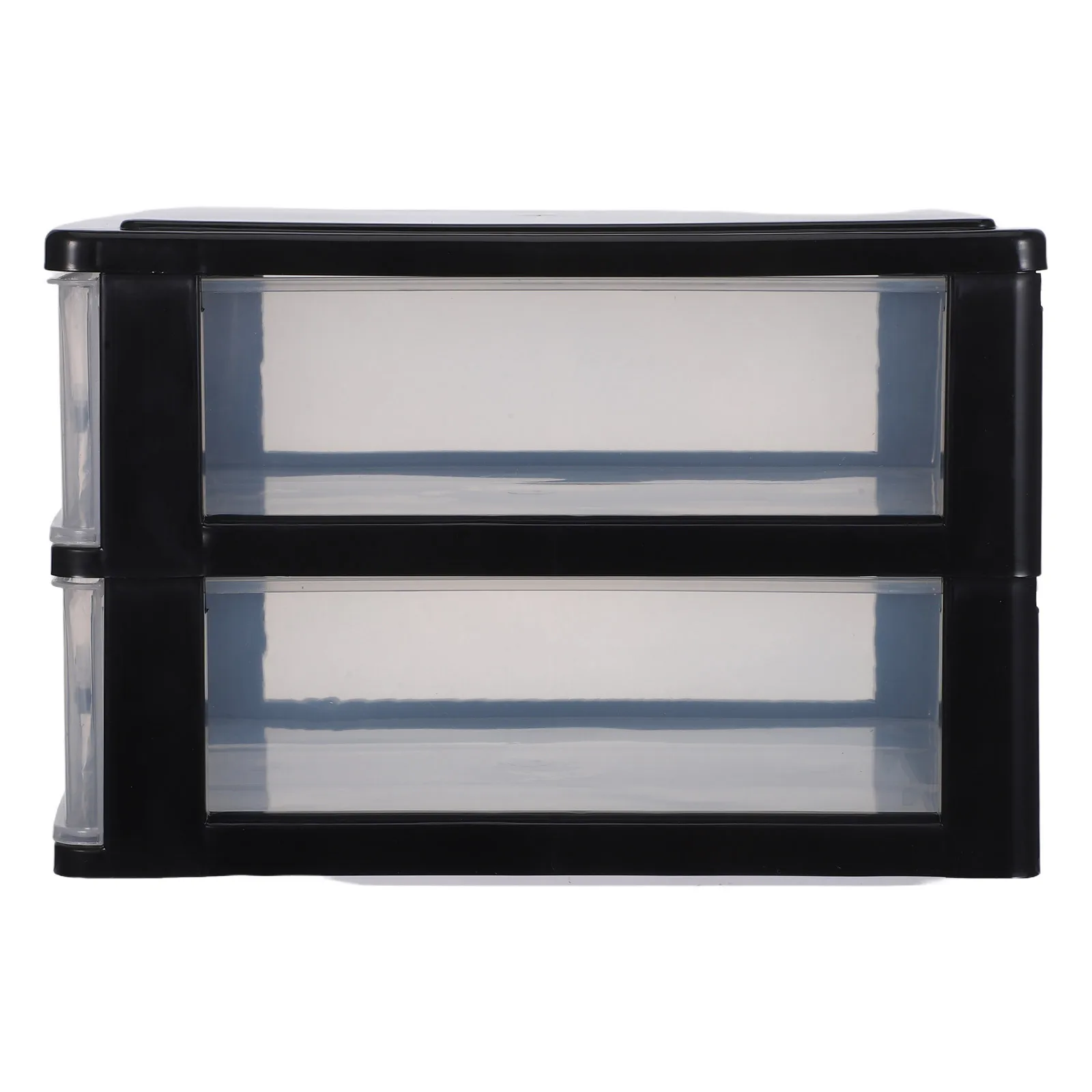 

2 Tier Transparent Drawer Storage Box Clear Desktop Organizer for Makeup Stationery Craft Supplies Dustproof Stackable Drawers