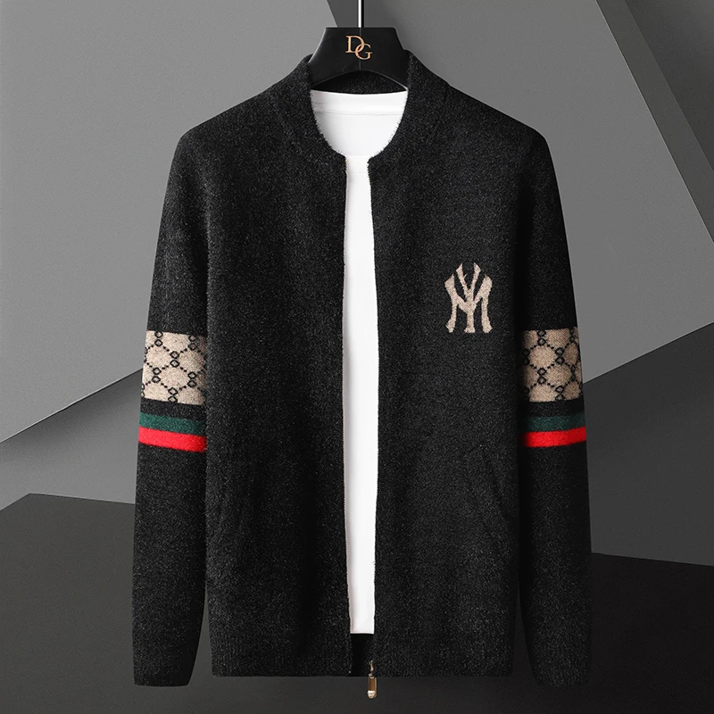 

Authentic Knitted Zipper Cardigan for Men, 2025 Spring and Autumn New Style, Korean Version, Trendy Topcoat Sweater Jacket