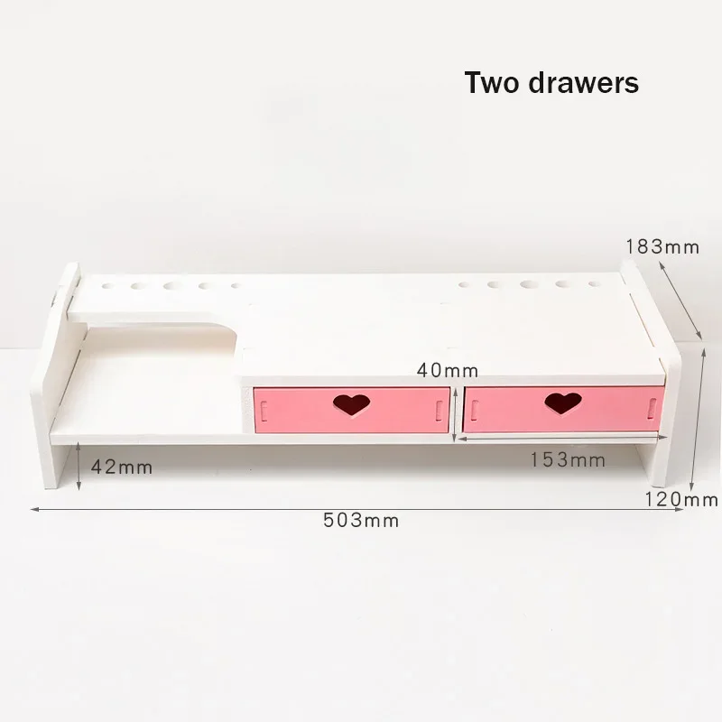 Imagem -06 - Kawaii Desktop Storage Rack Material de Papelaria para Computador Suprimentos Cute Desktop Monitor Aumentar Rack Acessórios de Escritório