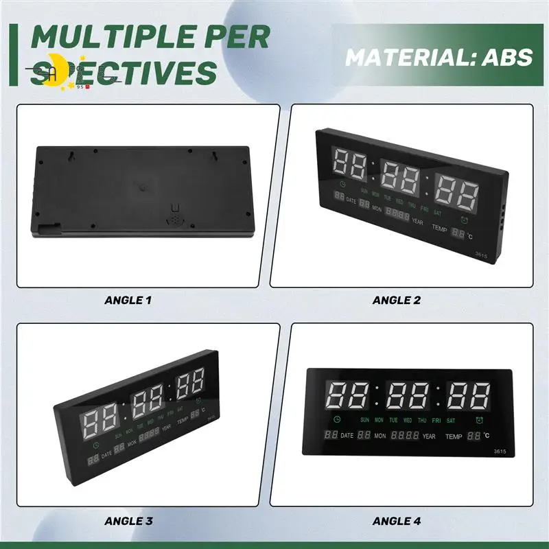 

AF95-LED Perpetual Calendar Electronic Clock Digital Wall Clock Alarm Hourly Chiming Temperature Table Clocks Home Office