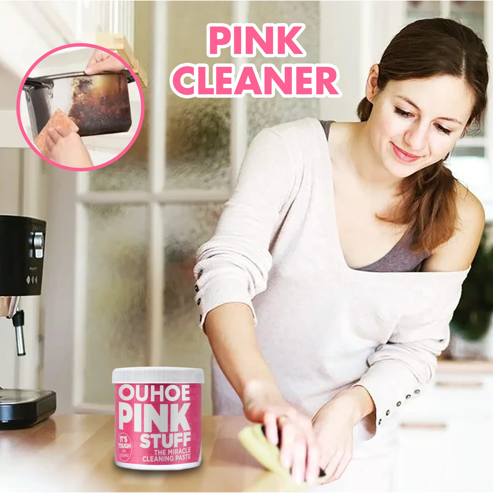 Potent Kitchen Cleaner Multipurpose Easy To Remove Heavy Oil Stains Household Cleaning Agents Polishing Remove Stains 100g