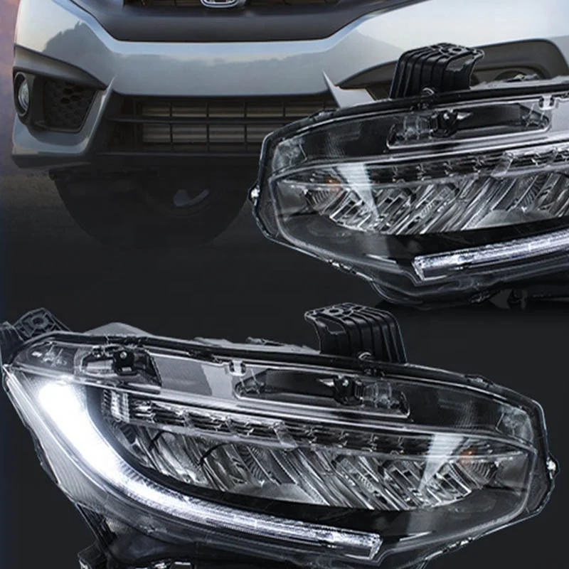 Accessories GZ11 Car Projectors Led Headlights Color Control Car Headlights Car Fog Lamp for Honda Civic 2016