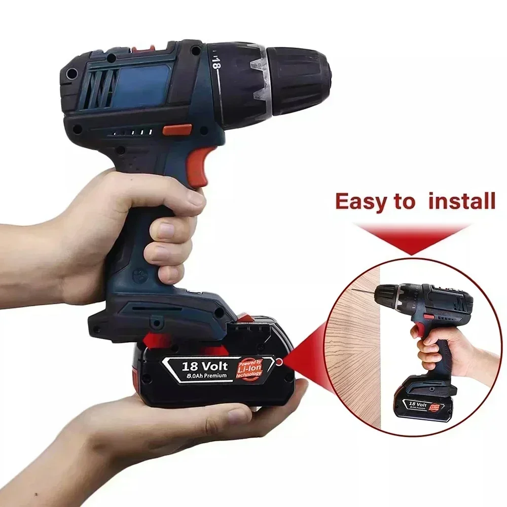 18V 6.0A Lithium Ion Rechargeable Battery for Bosch 10000mah Spare Power Tools Portable Replacement Indicator