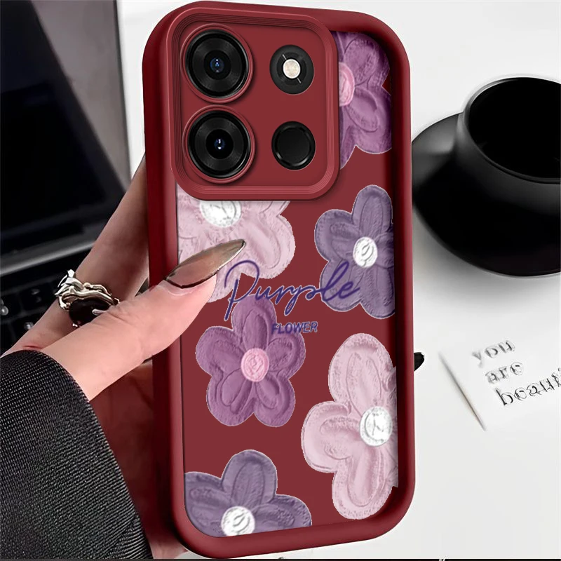 Girl Funda Phone Cases For Infinix Smart 7 HD Infinix Go 2023 Case Go2023 Flower Women Full Coverage Shockproof Cellphone Cover