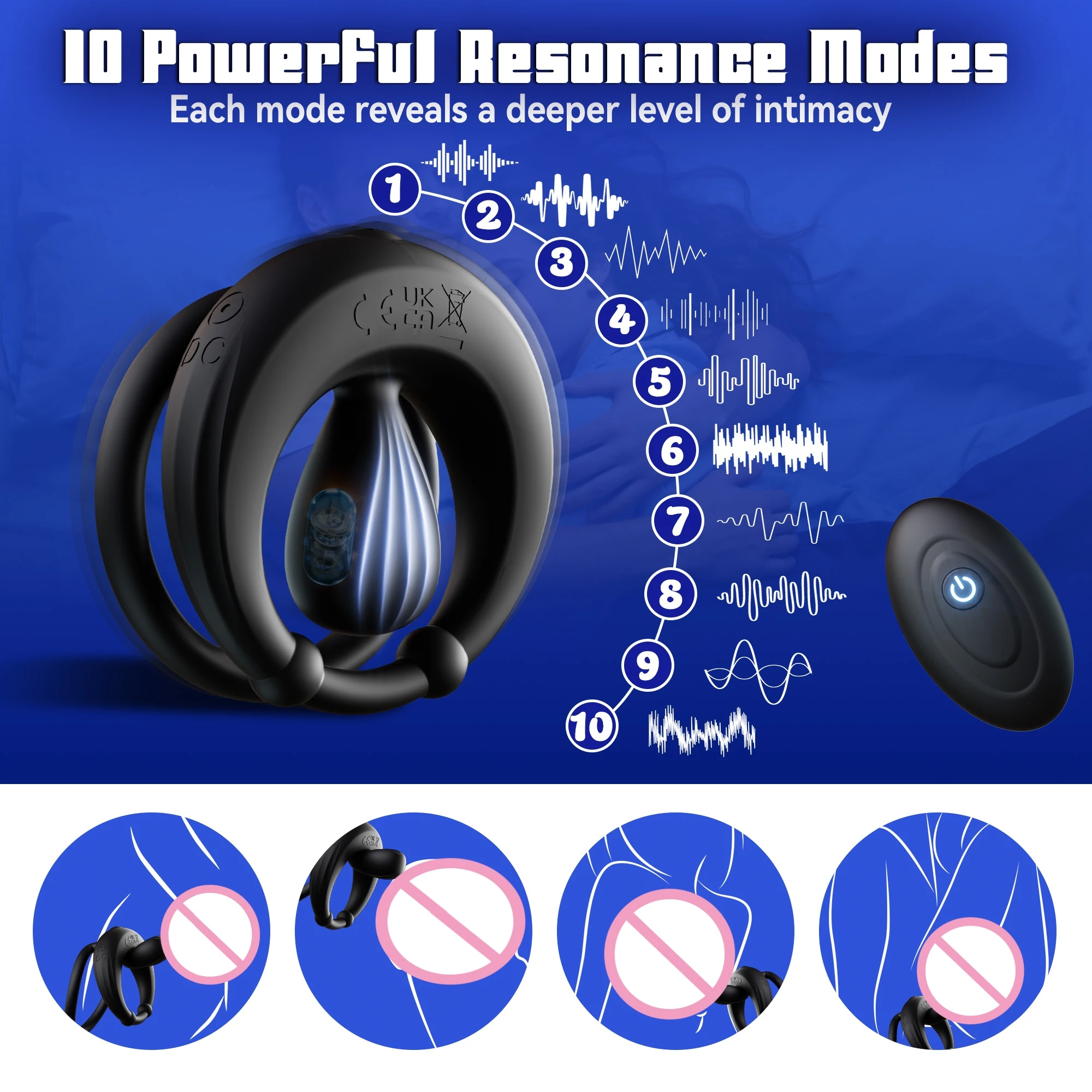 Vibrating Cock Ring Penis Ring Vibrator Clitoris Stimulation Delay Ejaculation Cockring Remote Control Sex Toys for Man