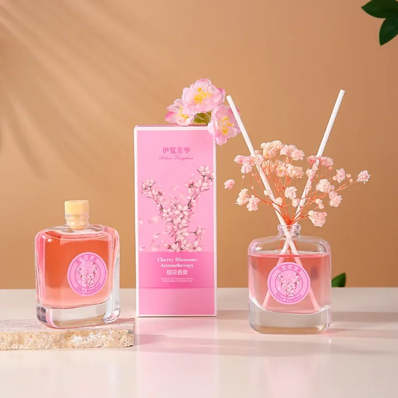 

50ml Romantic Pink Home Perfume Oil Aromatherapy Reed Diffuser Oil Indoor Freshness Reed Diffuser Set for Hotel Home Toilet