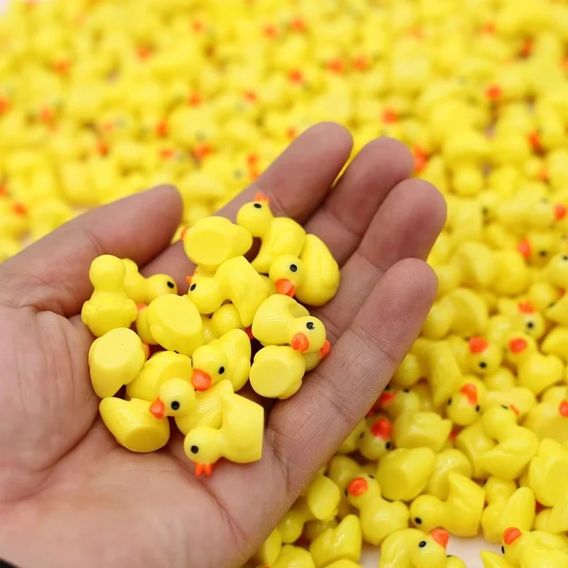100/200Pc/set Mini Resin Ducks Tiny Duck Miniature Figures Bulk Little Duck Charms for Party, DIY Micro Landscape Decorations