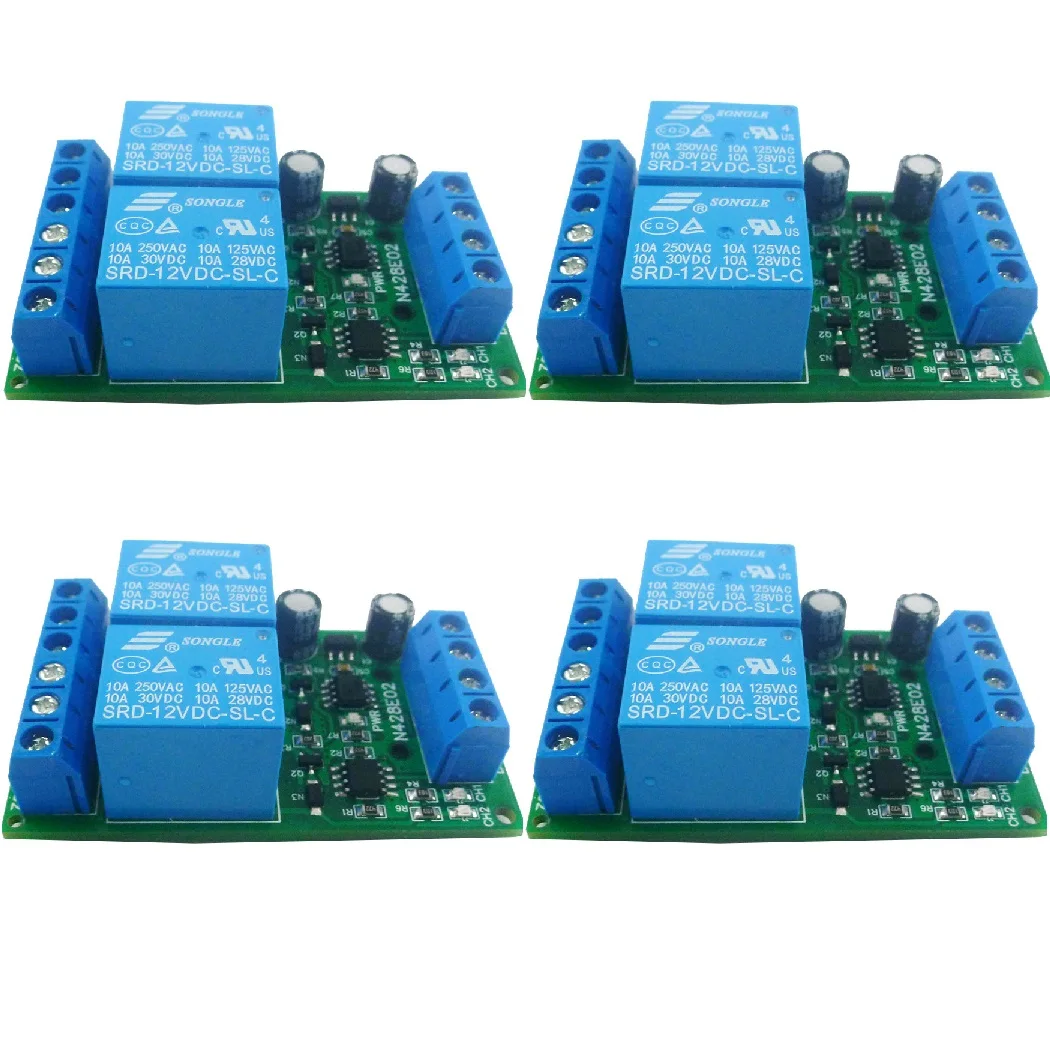 4PCS N428E02 DC 12V 2 channels Modbus RTU Relay Relay Module 03 06 16 Function Code