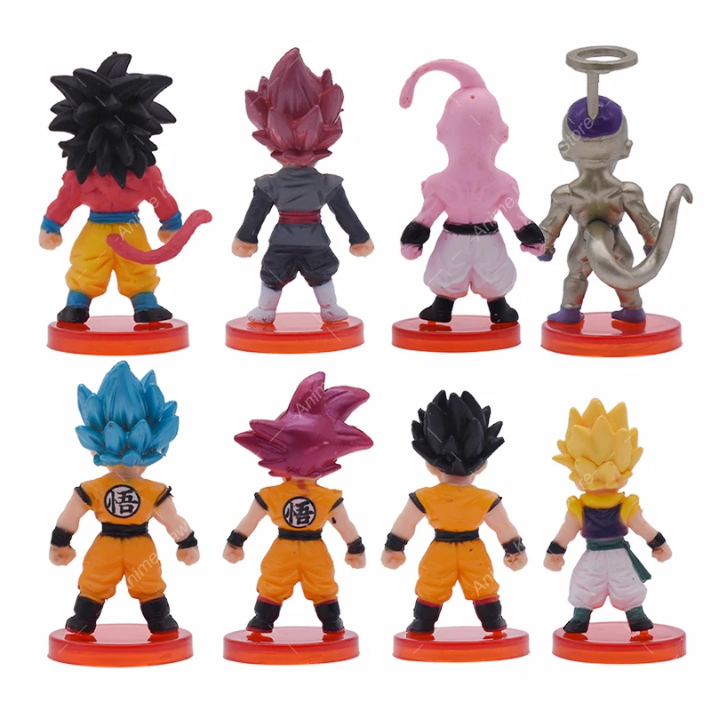 8 Pcs/Lot Anime Dragon Ball Super Saiyan Figure Son Goku Broly Buu Vegeta Master Roshi PVC Model Kids Toys Collectible Figurines