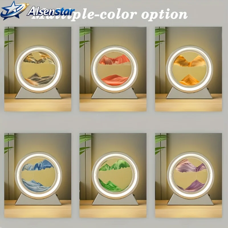 1PC 8-Inch 3D Glass Sand Timer with Mountain Landscape And Flowing Water Design - Artistic Kitchen Timer