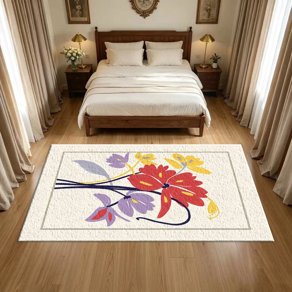 Abstract Retro Floral Frame Ca - Printed Rug Abstract 评论和价格