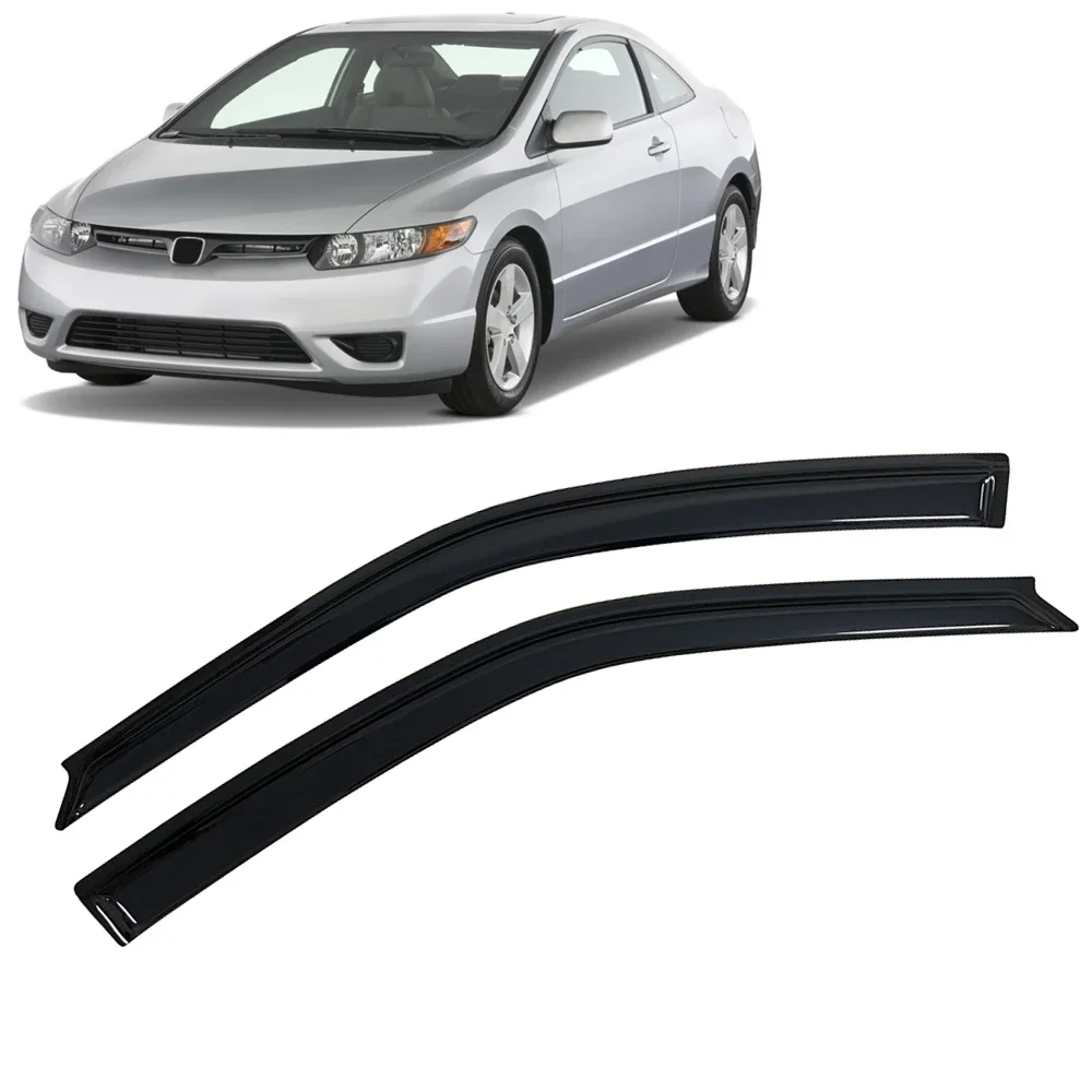 Window Visor for HONDA CIVIC COUPE 2006 2007 2008 2009 2010 2011 Weathershied Door Visor Wind Sun Rain Guards Side Window Wind