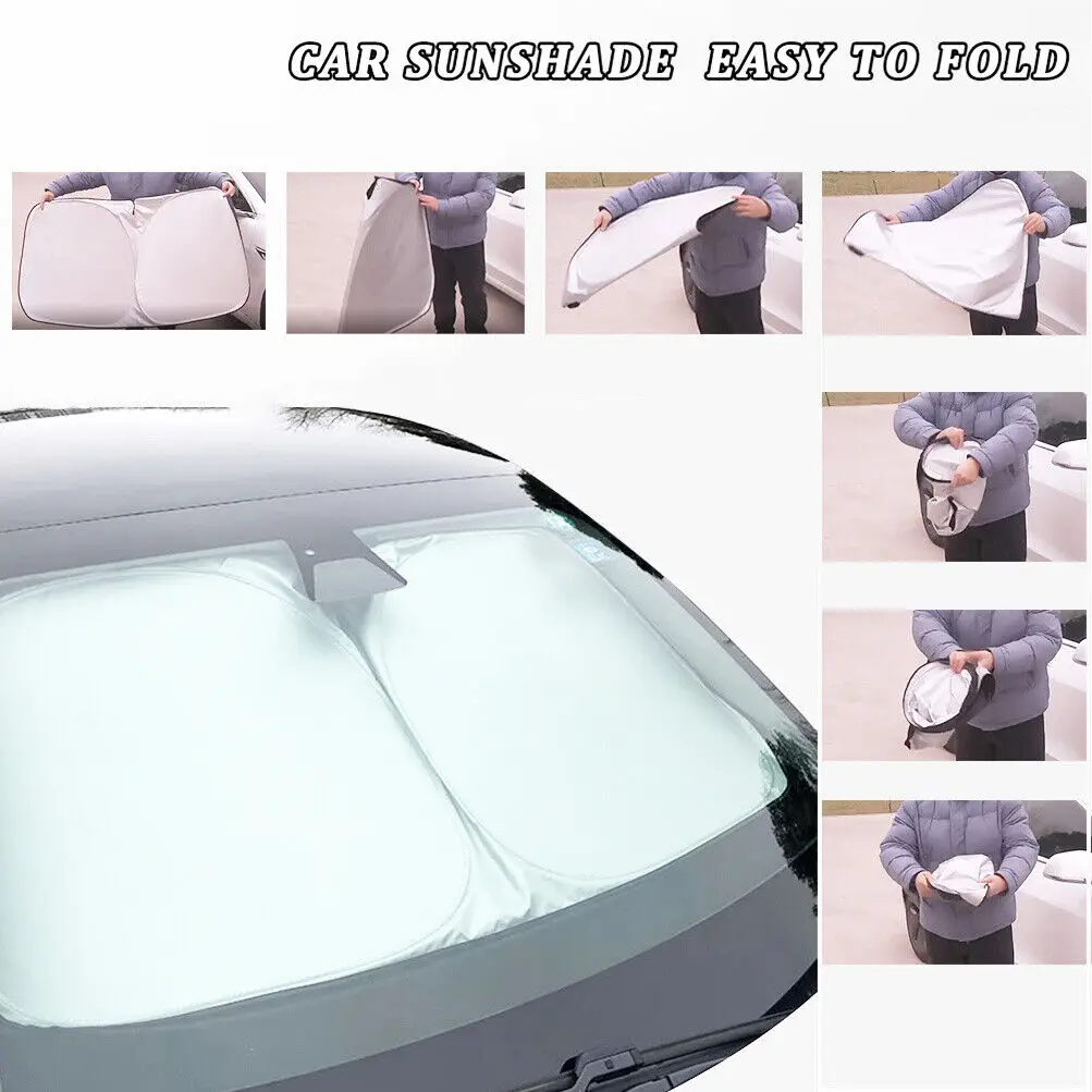 Windshield Sunshade for Tesla Model Y 3 2017-2025 2026 Folding Front Window Sun Shade Cover Heat Protection Visor Accessories view 3