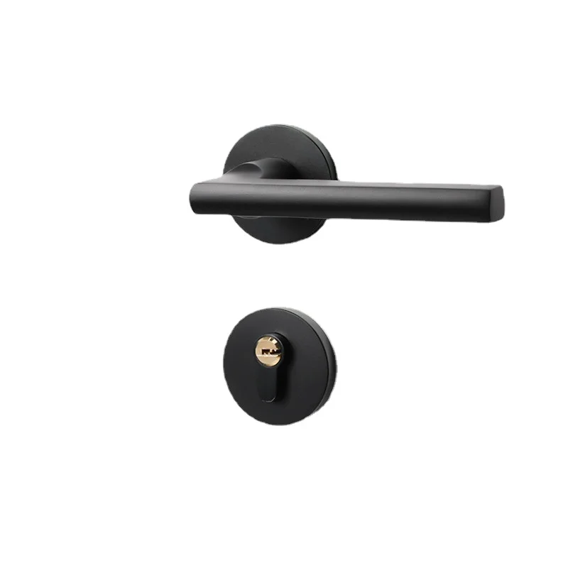 

Mute Handle Lock Split Body Wood Door Lock Bedroom Door Lock Black Mute Indoor Door Handle