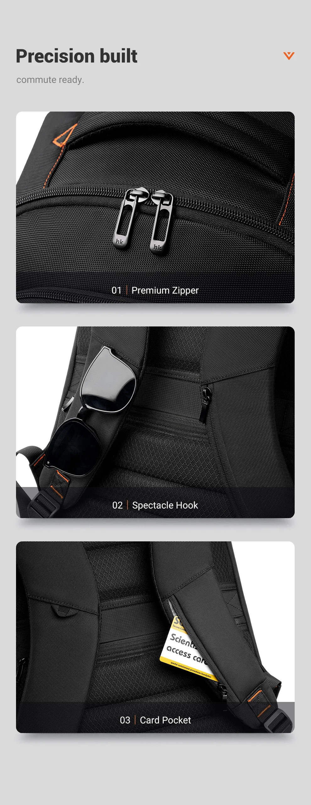 Heroic Knight Multi-function Business Backpack For Men Travel Expandable 17.3" Laptop Bag USB Waterproof Stylish College Daypack
