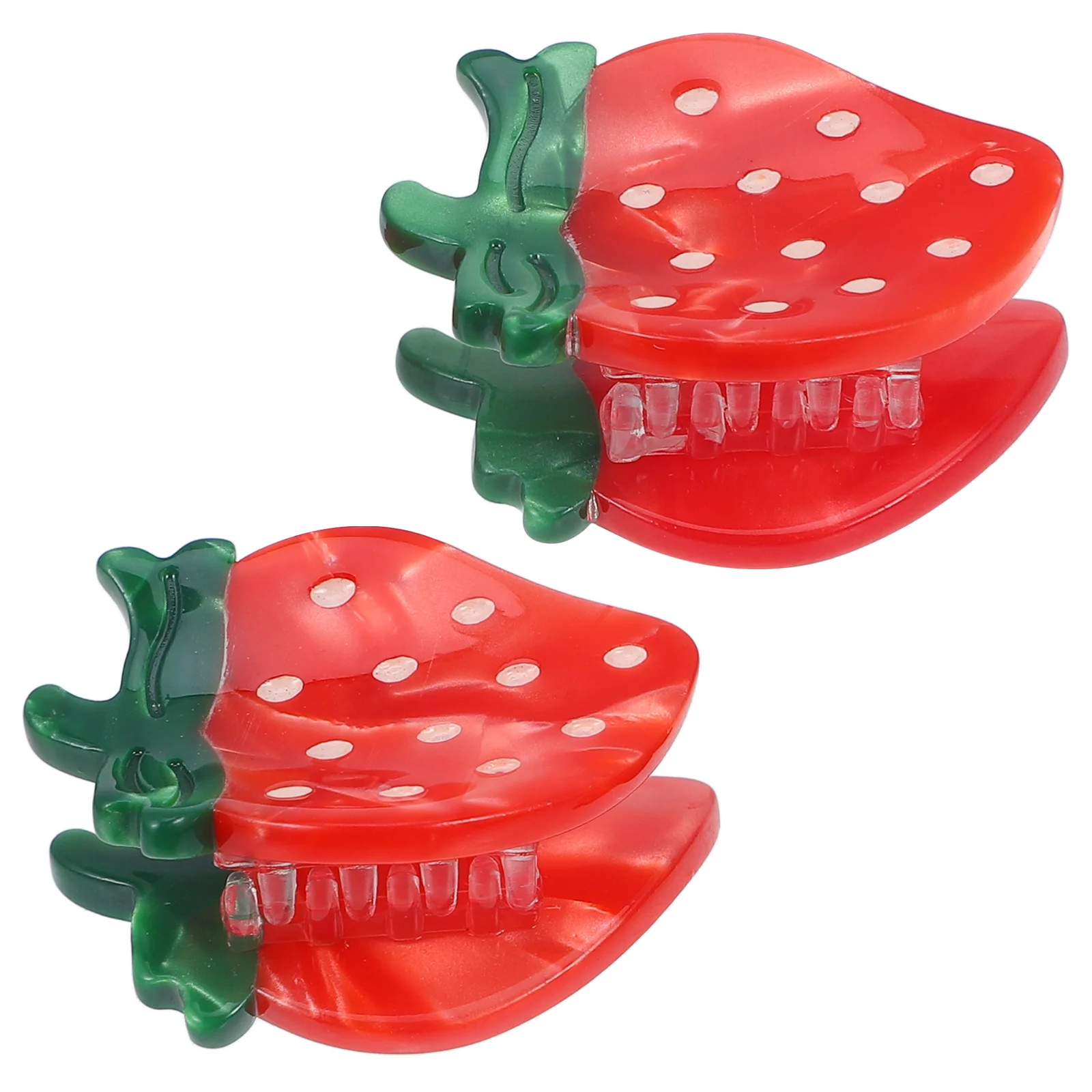 

2 Pcs Claw Clip Strawberry Barrettes Miss Small Hair Bobby Pins Acetic Acid Cute Accessories