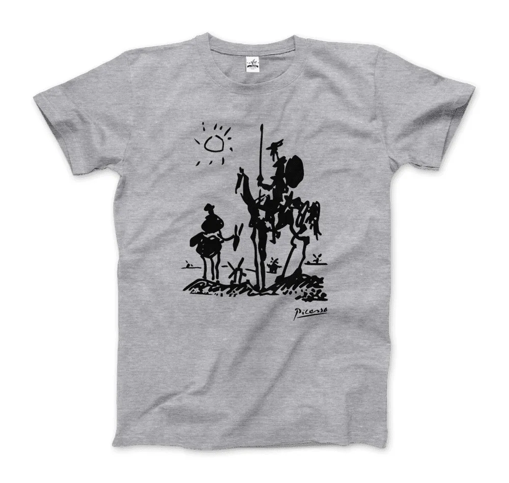 Camisetas de Pablo Picasso Don Quijote de La Mancha, 1955 algodón, marca de lujo, vintage, de gran tamaño