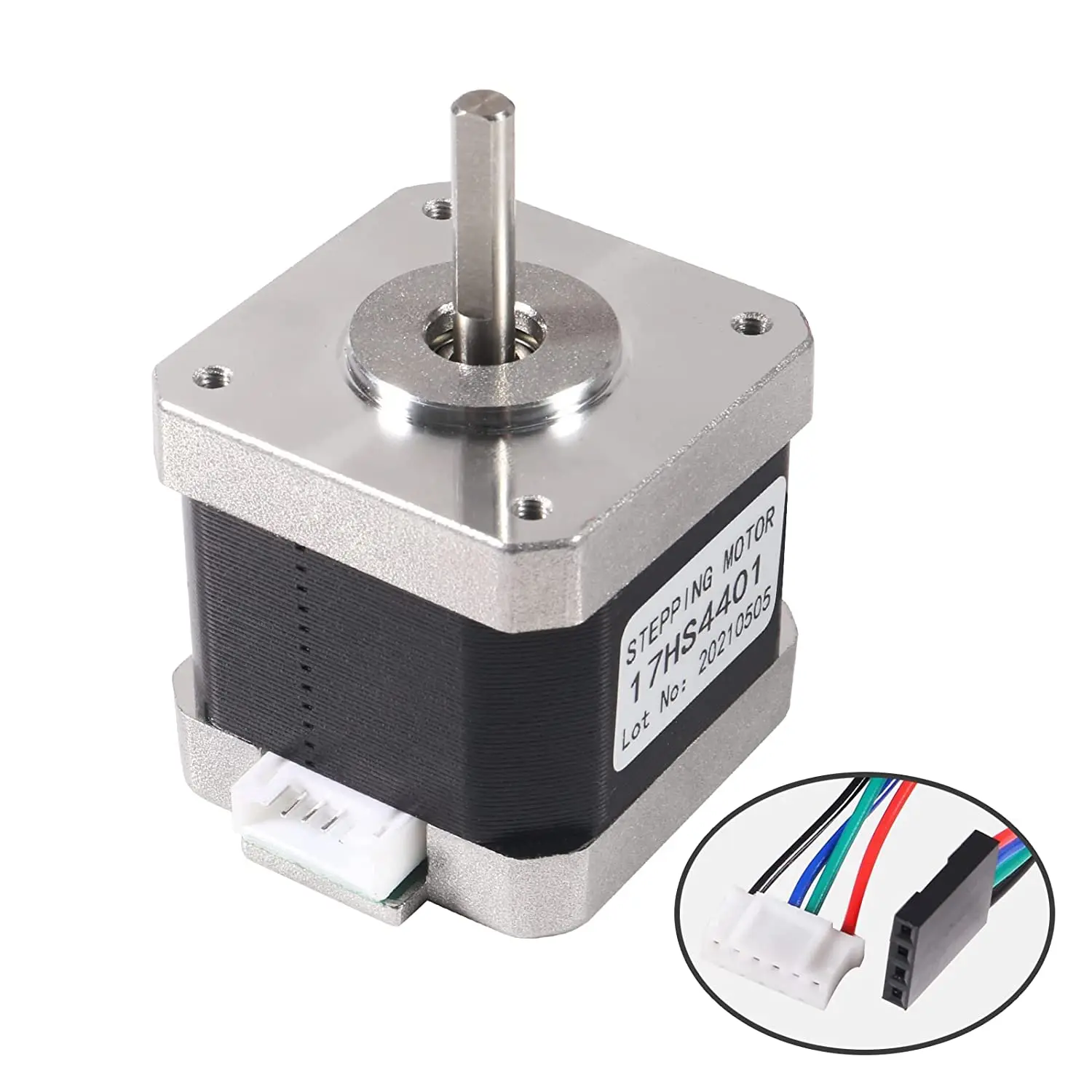 Nema 17 Stepper Motor 17HS4401 2 Phase Step Motor 1.5A 59.5oz.in(42Ncm) 42BYGH 1.8 Degree 4-Wire 1M Dupont Long Cable