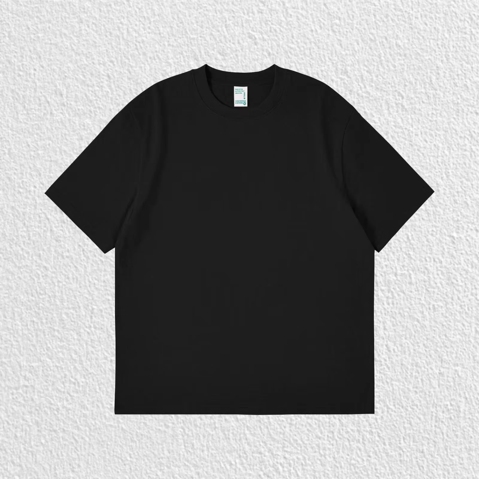 Einfarbiges Weißes Schweres Baumwoll-T-Shirt Unisex Oversize Lässiger Hip-Hop Streetwear Sommer Kurzarm-Oberteil – Detail 8