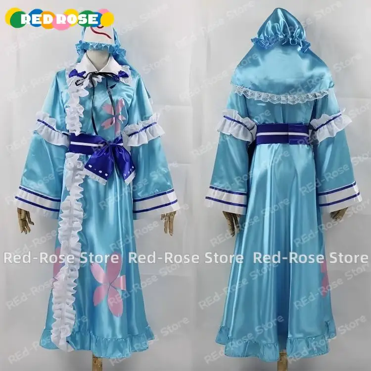 

Костюм для косплея по аниме Touhou Project Gensokyo Saigyouji Yuyuko, индивидуальный размер, наряд для Хэллоуина, праздничный костюм для ролевых игр