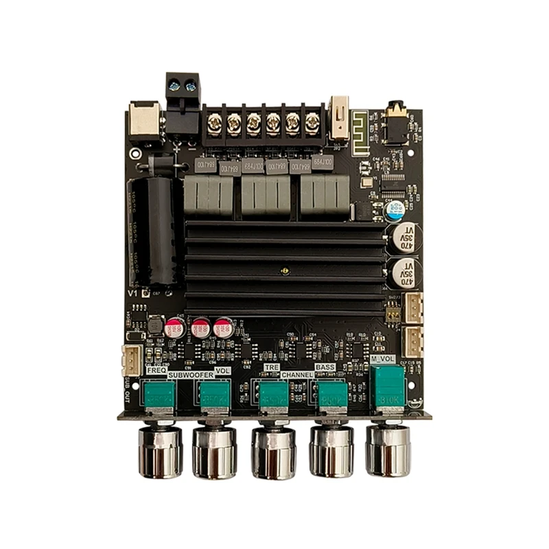Technologie d'amplificateur de puissance numérique du caisson de basses TPA3221, facile à utiliser Panneau d'amplificateur de puissance Bluetooth ZK-ST21 2.1 canaux 100W + 100W + 200W