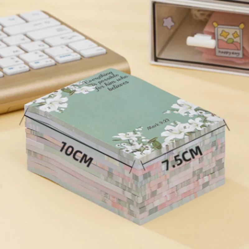 1/12pcs Floral Fresh Style Handwriting Note Paper Stickers Cross-border INS Tearable Post-it Notes for Reminders And Collage