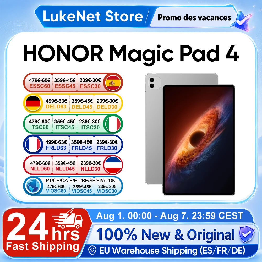 HONOR MagicPad4 Tablet 165Hz Snapdragon 8 Gen5 10100mAh Akku 12,3-Zoll OLED-Bildschirm 2400 Nit Helligkeit Wi-Fi7 Bluetooth 6.0
