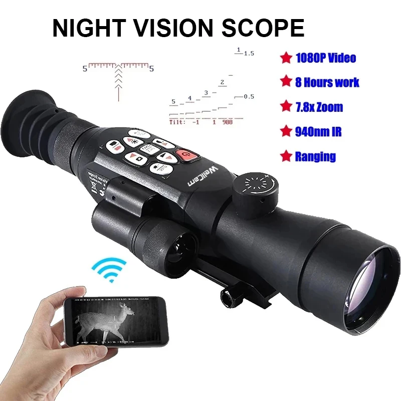 

1080P Monocular Infrared Night Vision Day Night Use Device 4X Digital Zoom 280M Viewing Distance Hunting Telescope