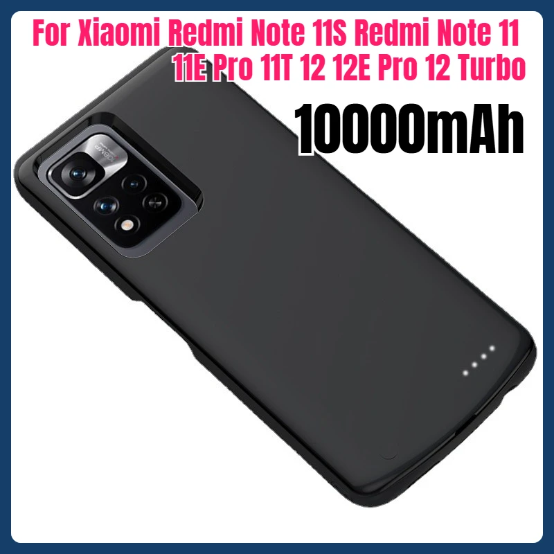 10000mAh Battery Charger Case for Xiaomi Redmi Note 11S for Redmi Note 11 11E Pro 11T 12 12E Pro 12 Turbo