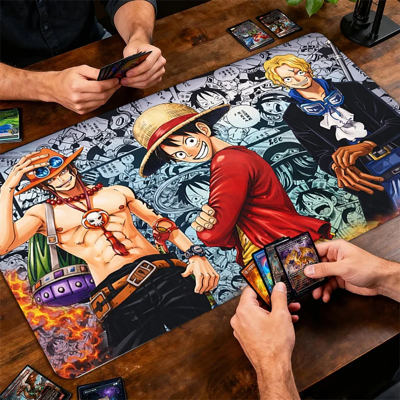 Duża podkładka pod mysz do gier 0ne Piece OPCG Playmat Luffy Zoro Anime TCG Mata do gry w karty Antypoślizgowa gumowa podkładka na biurko Mata do gry w karty Prezent — zdjęcie produktu 3