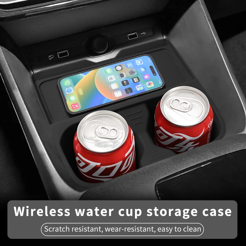 2 in 1 Cup Holder Protective Organizer Pad for MG3 MG 3 2023-2025 Silicone Wireless Anti-slip Car Interior Accessories