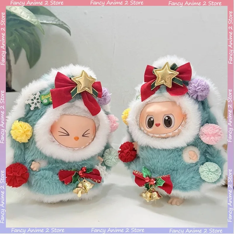 

Christmas Tree Bell Clothing Outfits for V1 V2 V3 Labubu Mini Cute Plush Dolls Dress Up Fashion Dolls Accessories Perfect Gift
